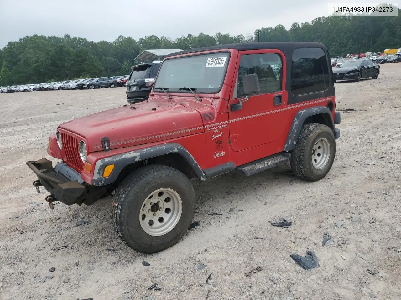2001 Jeep Wrangler / Tj Sport VIN: 1J4FA49S31P342273 Lot: 62649325