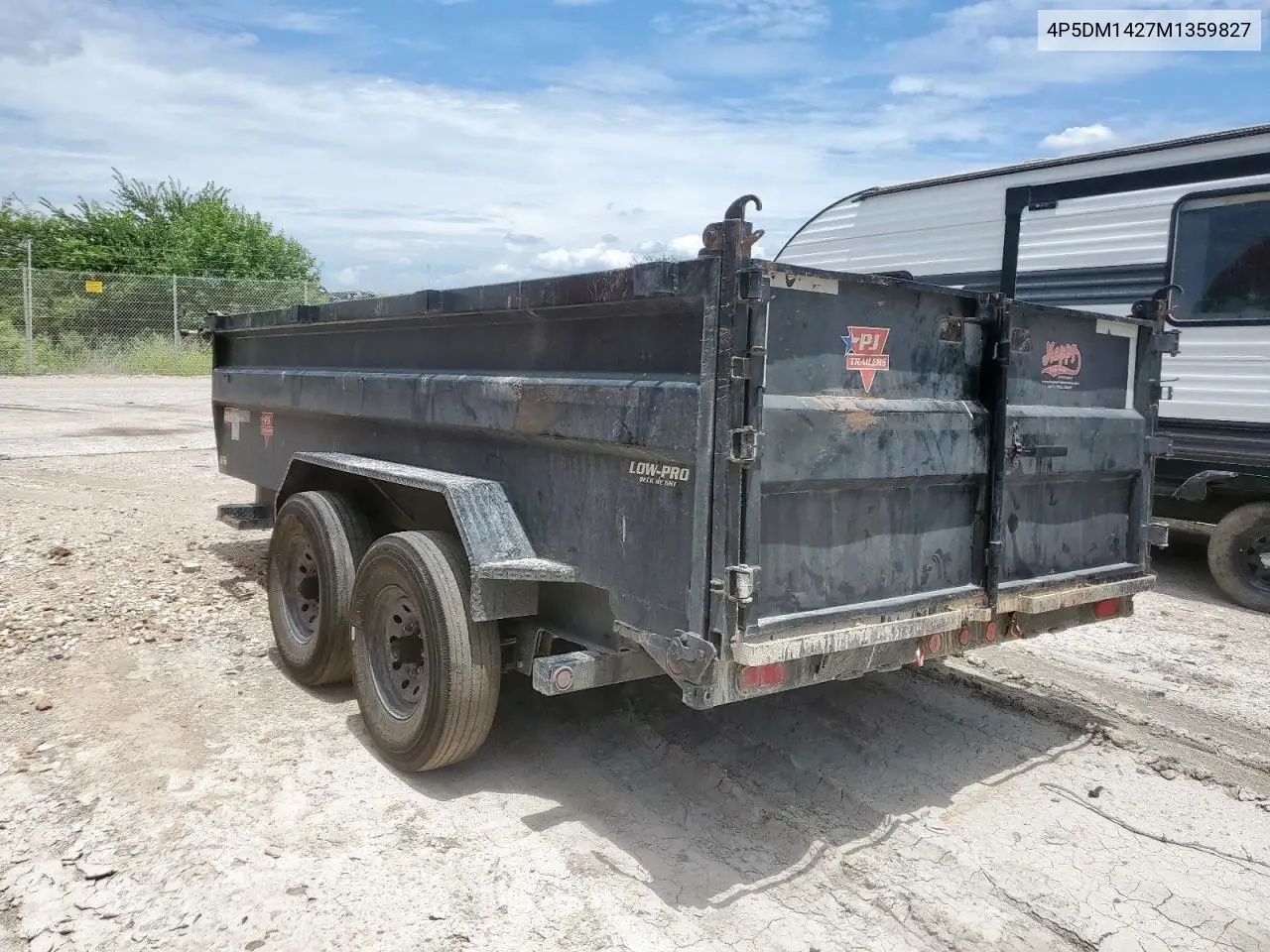2021 Pj Dump Trlr VIN: 4P5DM1427M1359827 Lot: 62920555