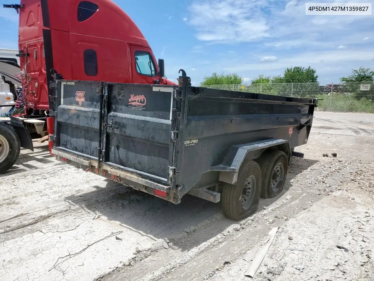 2021 Pj Dump Trlr VIN: 4P5DM1427M1359827 Lot: 62920555