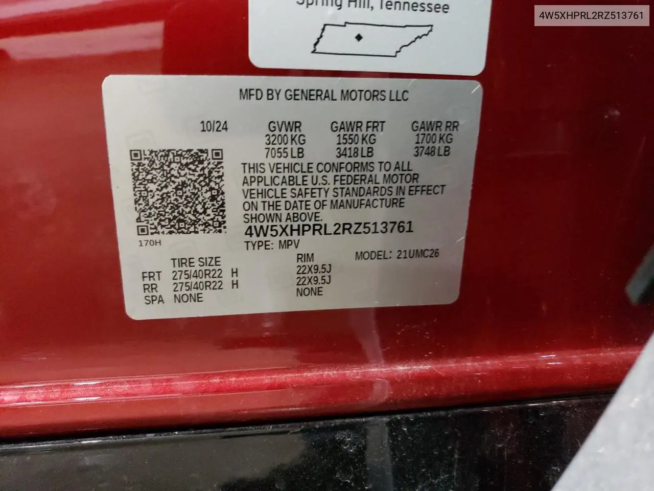 2024 Acura Zdx Type-S VIN: 4W5XHPRL2RZ513761 Lot: 63240195