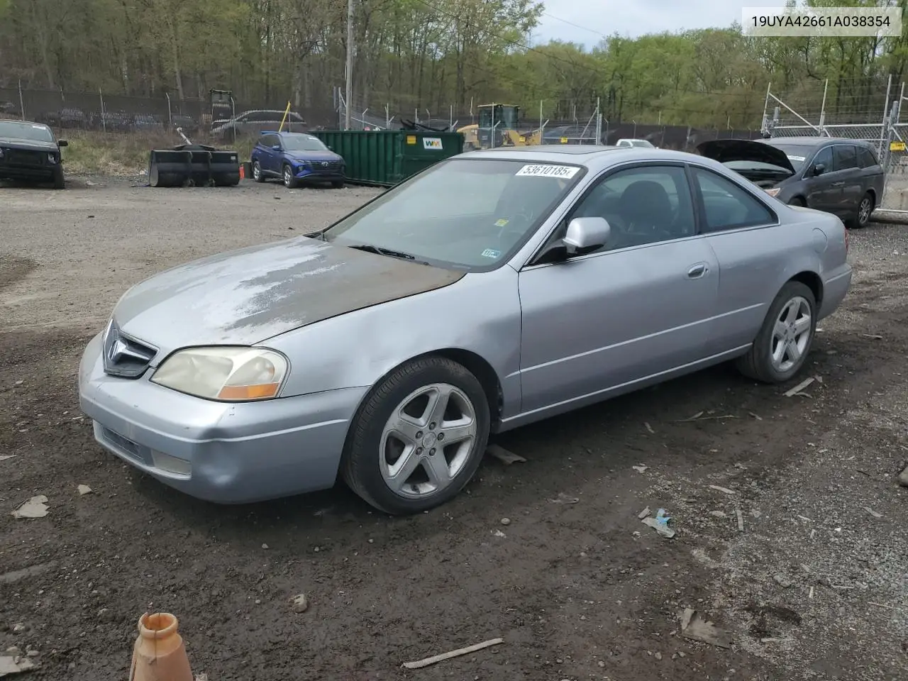 2001 Acura 3.2Cl Type-S VIN: 19UYA42661A038354 Lot: 53610185