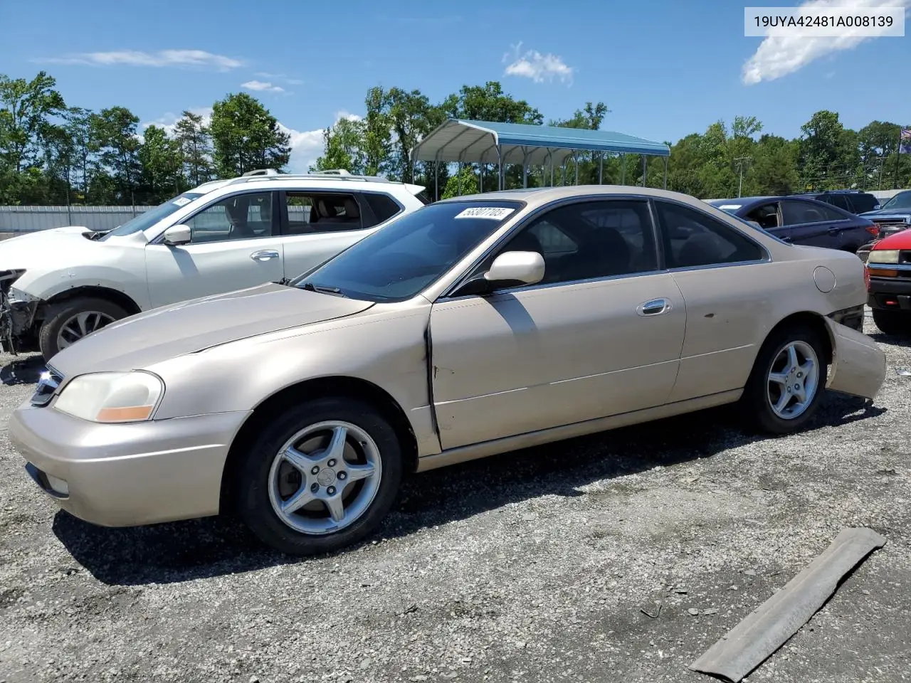 2001 Acura 3.2Cl VIN: 19UYA42481A008139 Lot: 58307705
