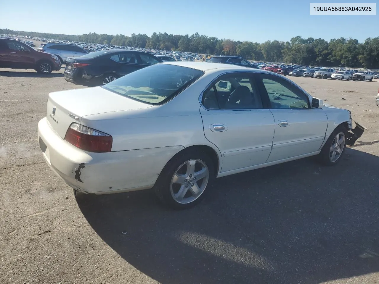 2003 Acura 3.2Tl Type-S VIN: 19UUA56883A042926 Lot: 83762884
