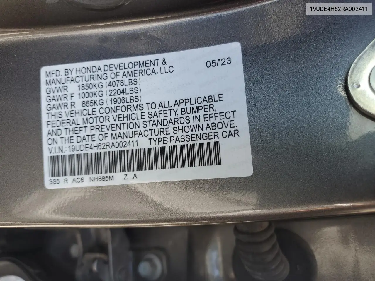 2021 Acura Integra A-Spec Tech VIN: 19UDE4H62RA002411 Lot: 61868835