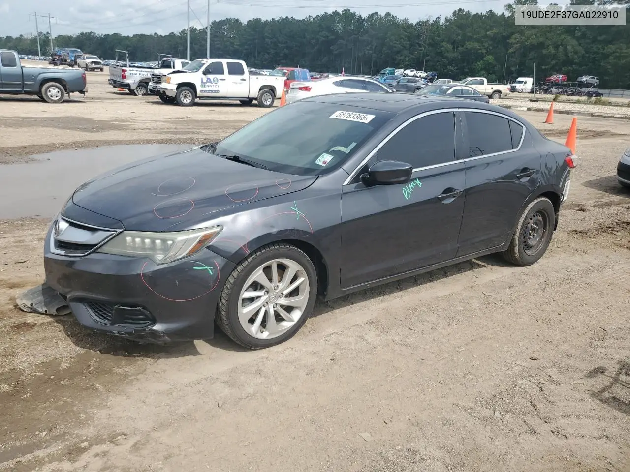 2016 Acura Ilx Base Watch Plus VIN: 19UDE2F37GA022910 Lot: 58783365