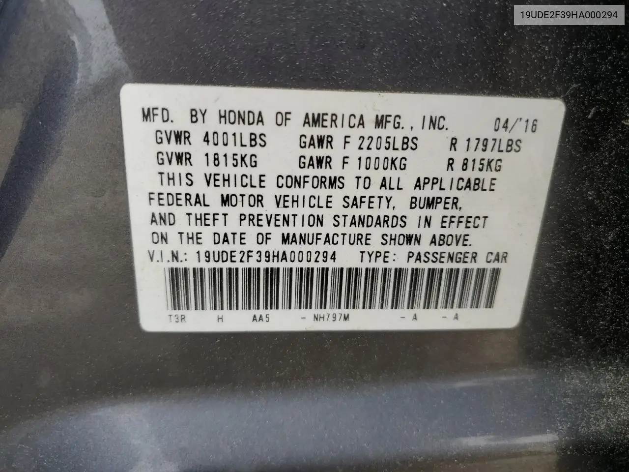 2017 Acura Ilx Base Watch Plus VIN: 19UDE2F39HA000294 Lot: 56114685