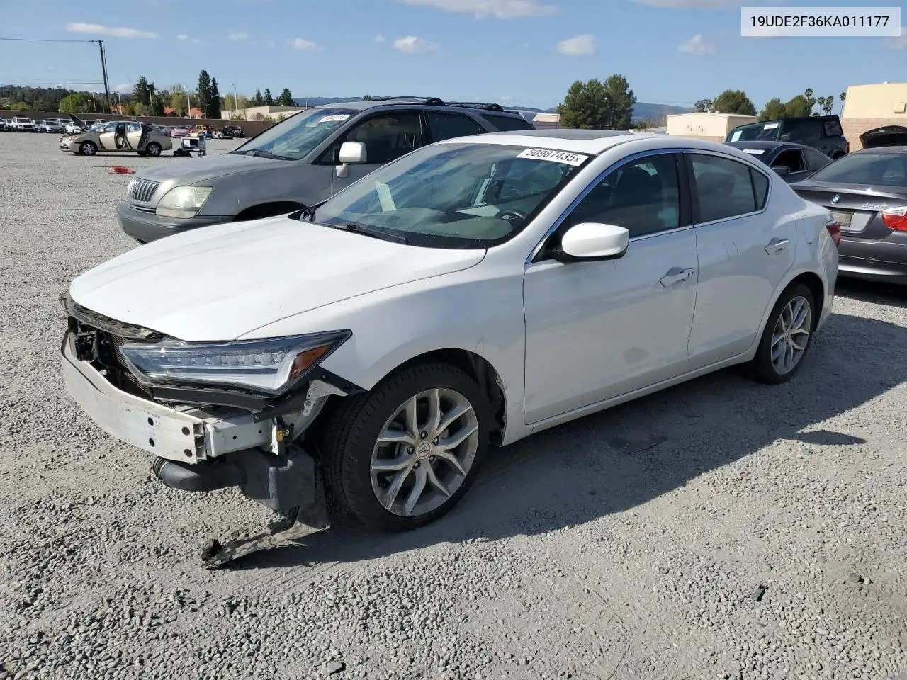 2019 Acura Ilx VIN: 19UDE2F36KA011177 Lot: 50987435