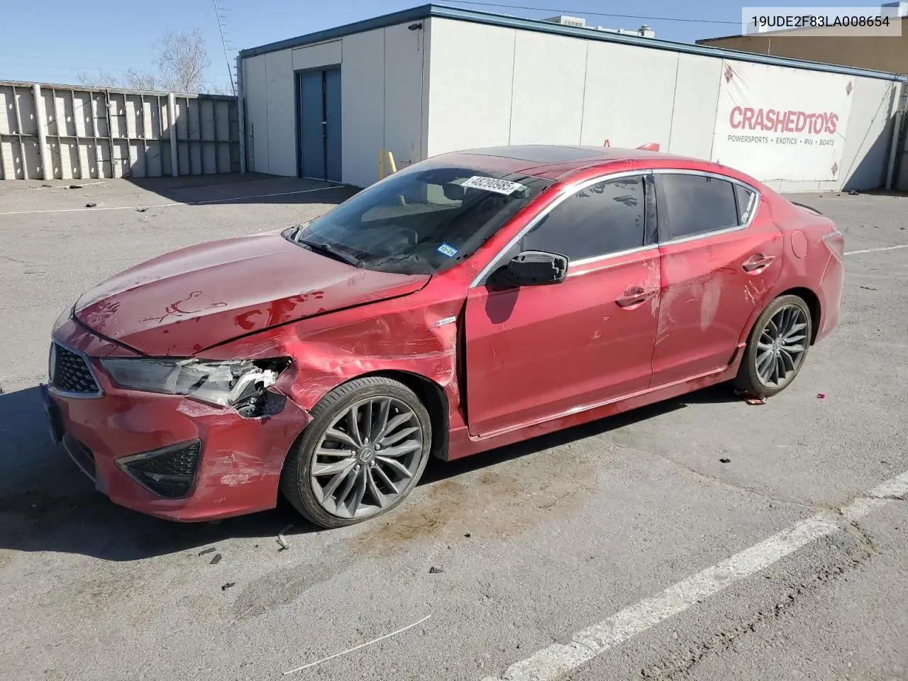 2020 Acura Ilx Premium A-Spec VIN: 19UDE2F83LA008654 Lot: 48290985