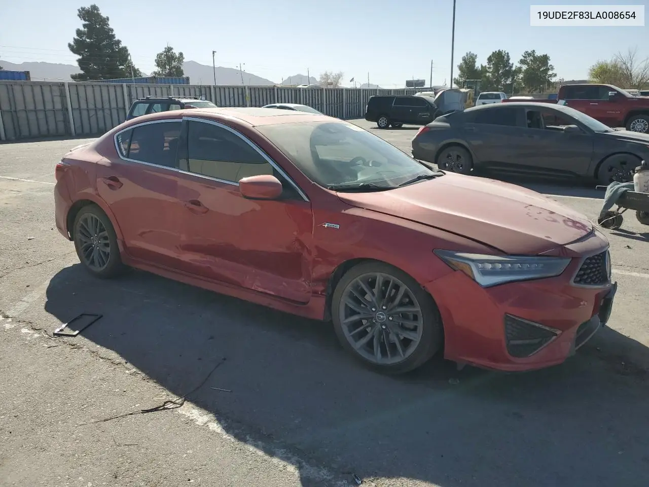 2020 Acura Ilx Premium A-Spec VIN: 19UDE2F83LA008654 Lot: 48290985