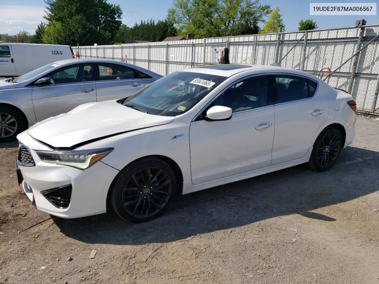 2021 Acura Ilx Premium A-Spec VIN: 19UDE2F87MA006567 Lot: 55941065