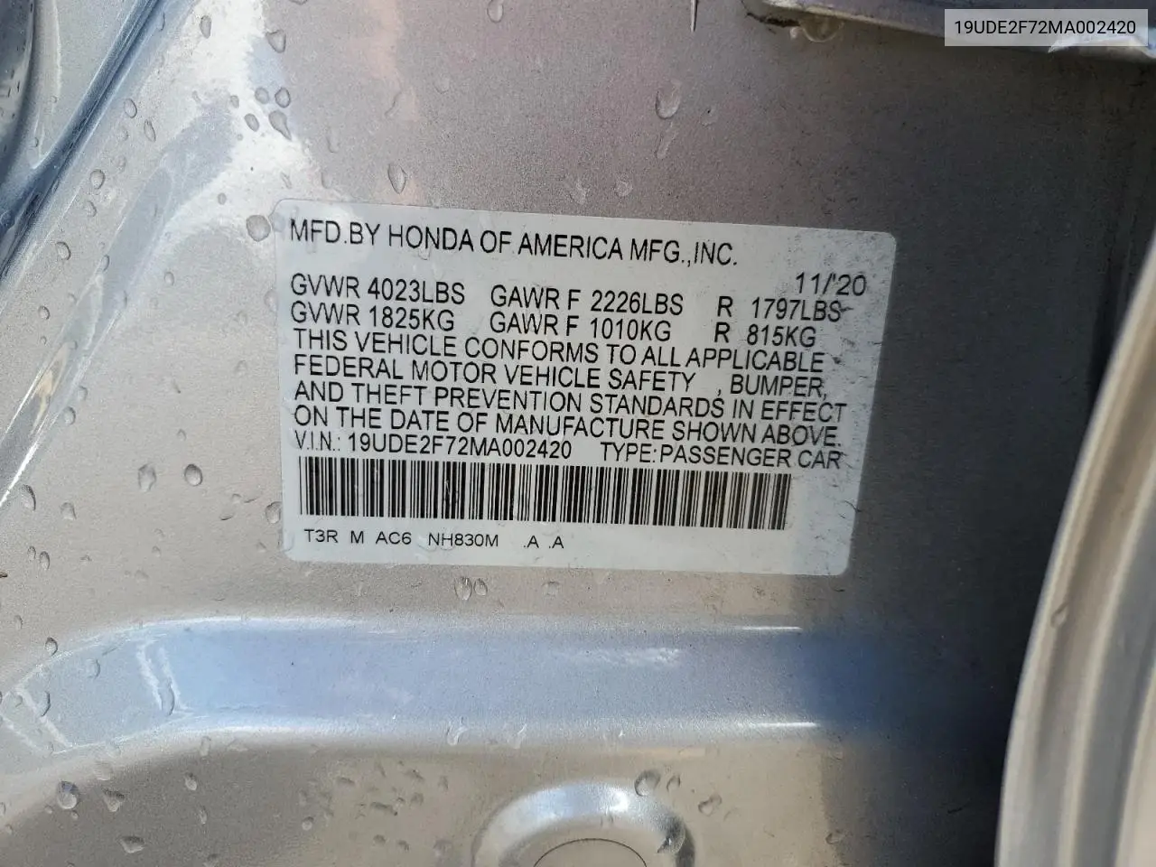 2021 Acura Ilx Premium VIN: 19UDE2F72MA002420 Lot: 63042265