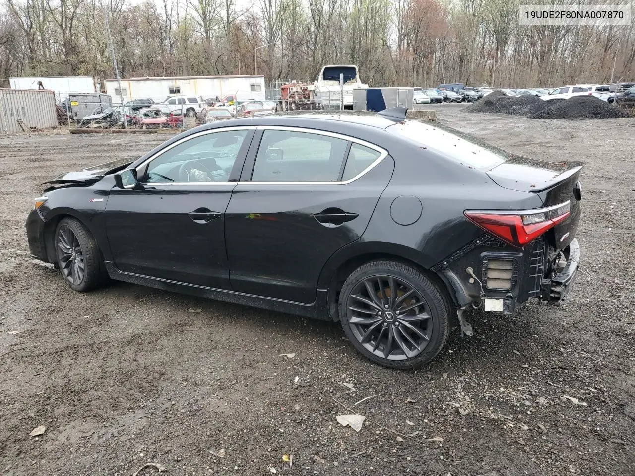 2022 Acura Ilx Premium A-Spec VIN: 19UDE2F80NA007870 Lot: 51510945