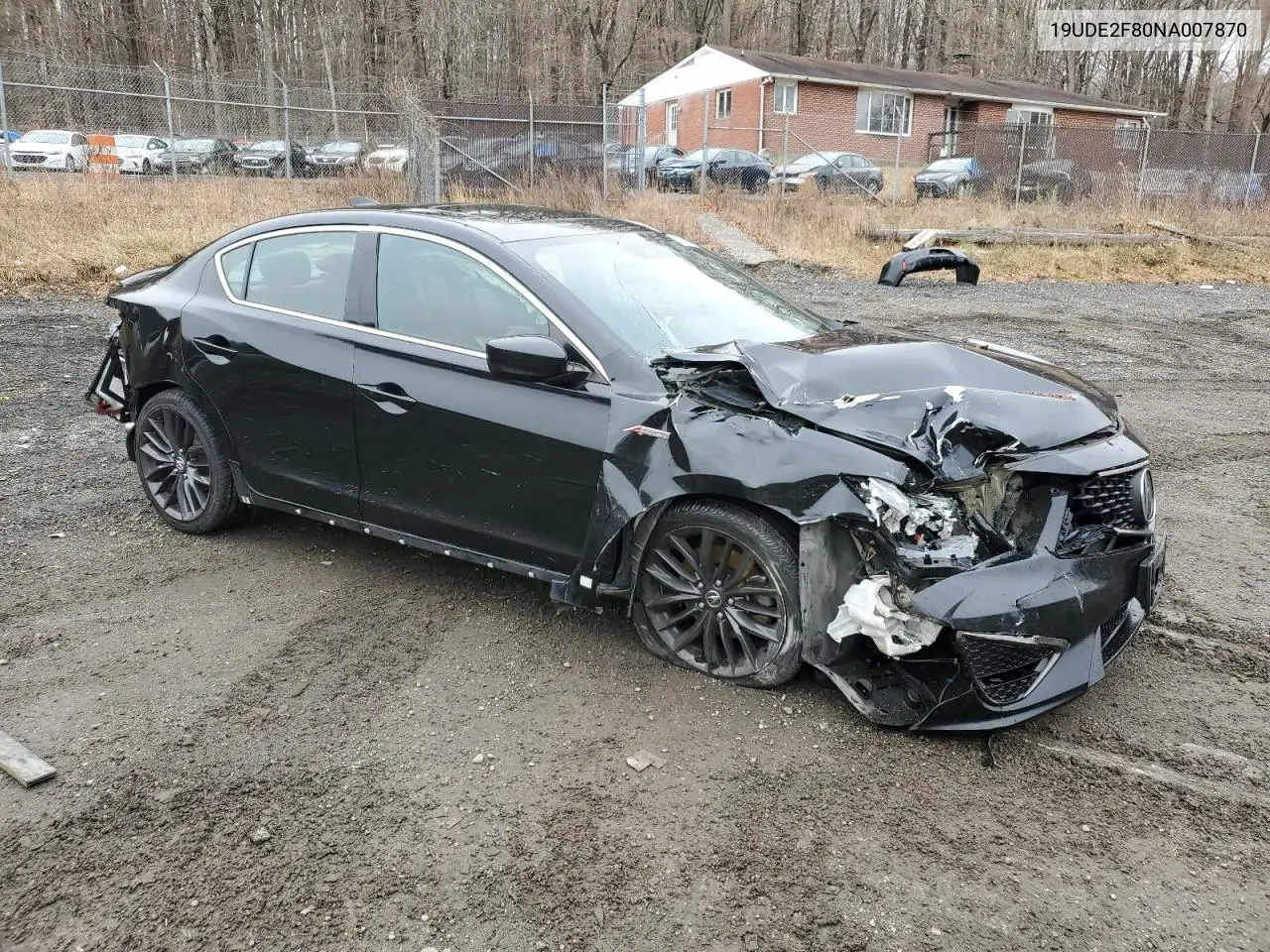 2022 Acura Ilx Premium A-Spec VIN: 19UDE2F80NA007870 Lot: 51510945