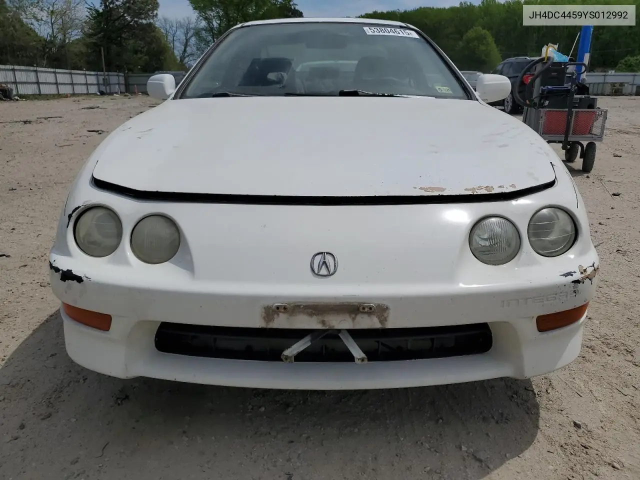 2000 Acura Integra Ls VIN: JH4DC4459YS012992 Lot: 53804615