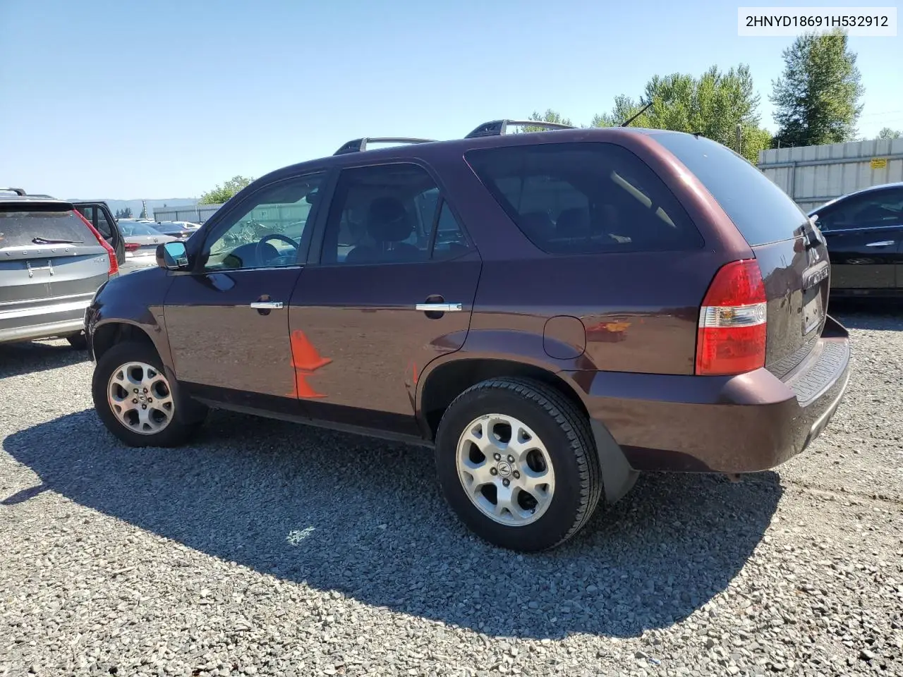2001 Acura Mdx Touring VIN: 2HNYD18691H532912 Lot: 62770505