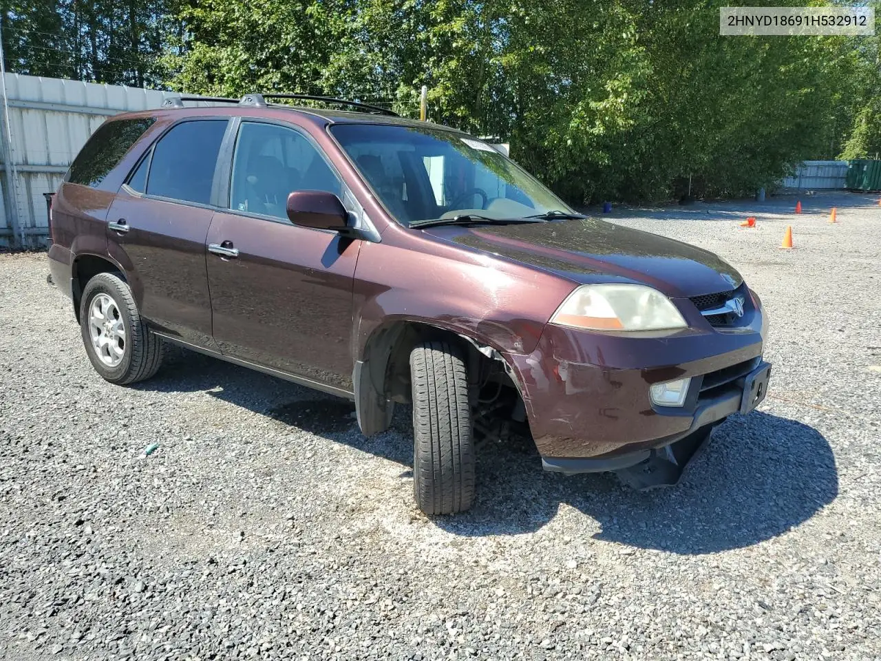 2001 Acura Mdx Touring VIN: 2HNYD18691H532912 Lot: 62770505