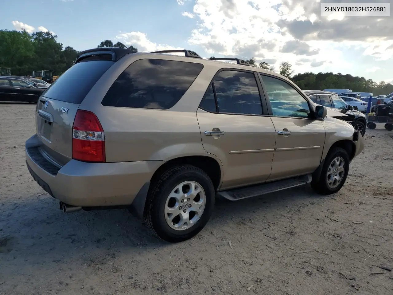 2002 Acura Mdx Touring VIN: 2HNYD18632H526881 Lot: 55507005