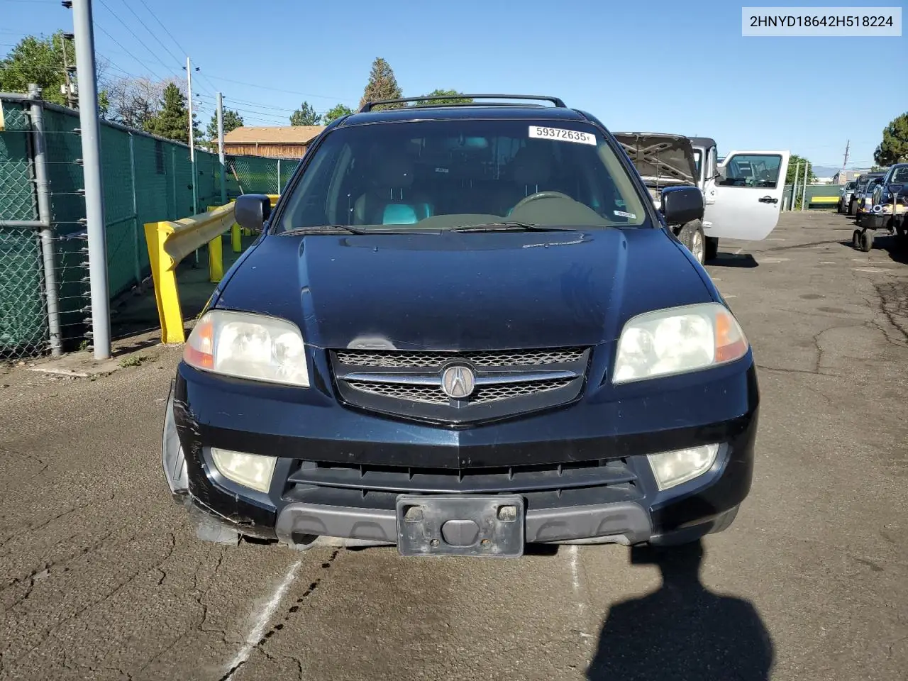 2002 Acura Mdx Touring VIN: 2HNYD18642H518224 Lot: 59372635
