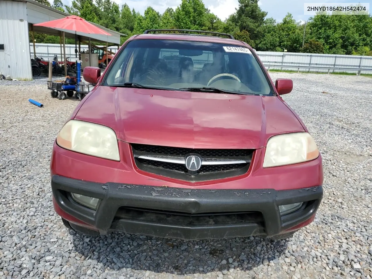 2002 Acura Mdx Touring VIN: 2HNYD18642H542474 Lot: 62147465