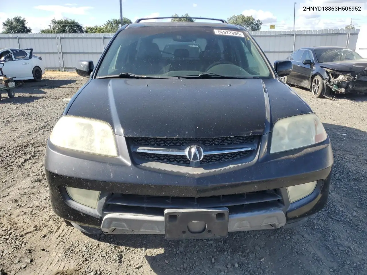 2003 Acura Mdx Touring VIN: 2HNYD18863H506952 Lot: 56922895