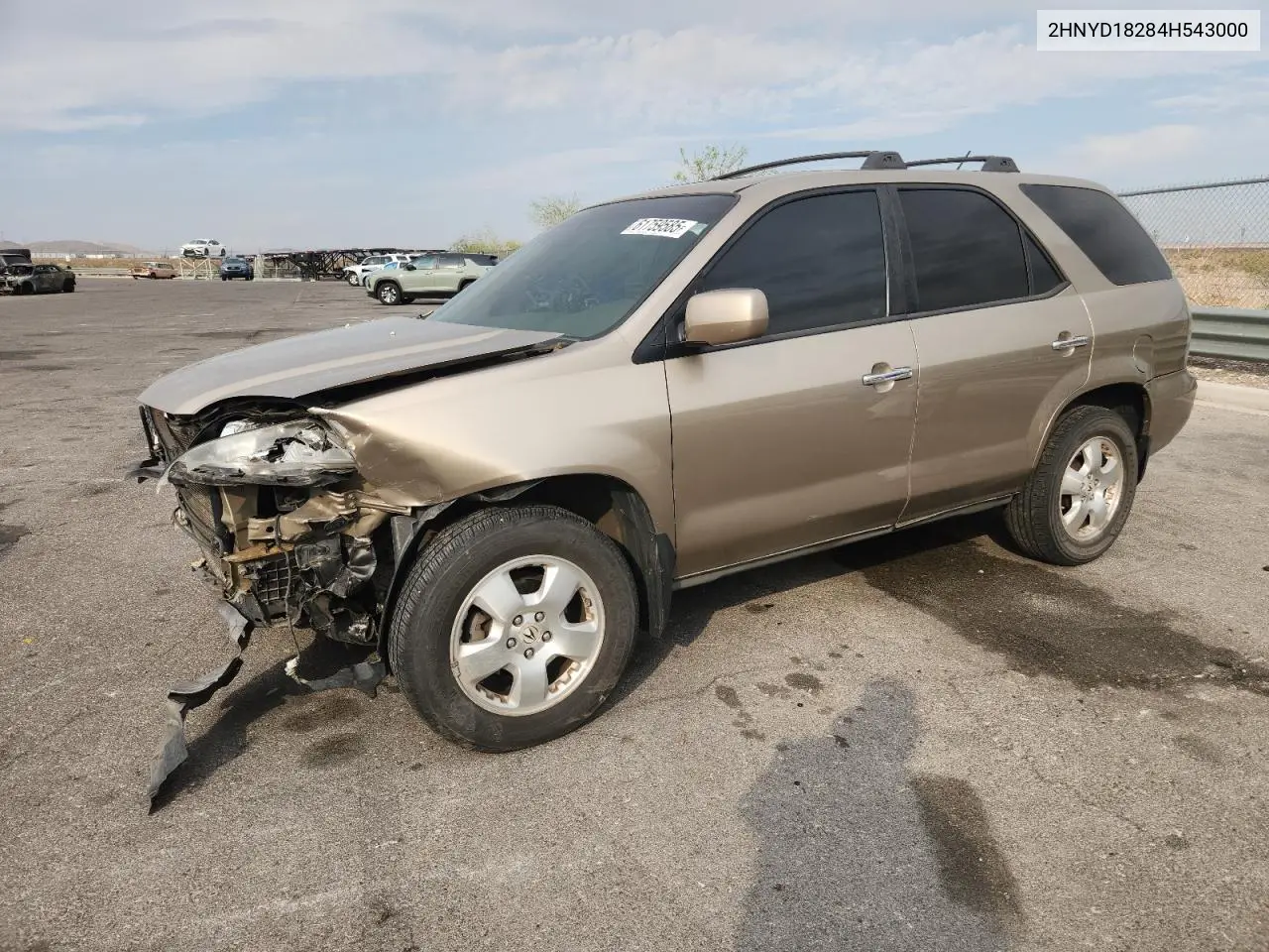 2004 Acura Mdx VIN: 2HNYD18284H543000 Lot: 61759585