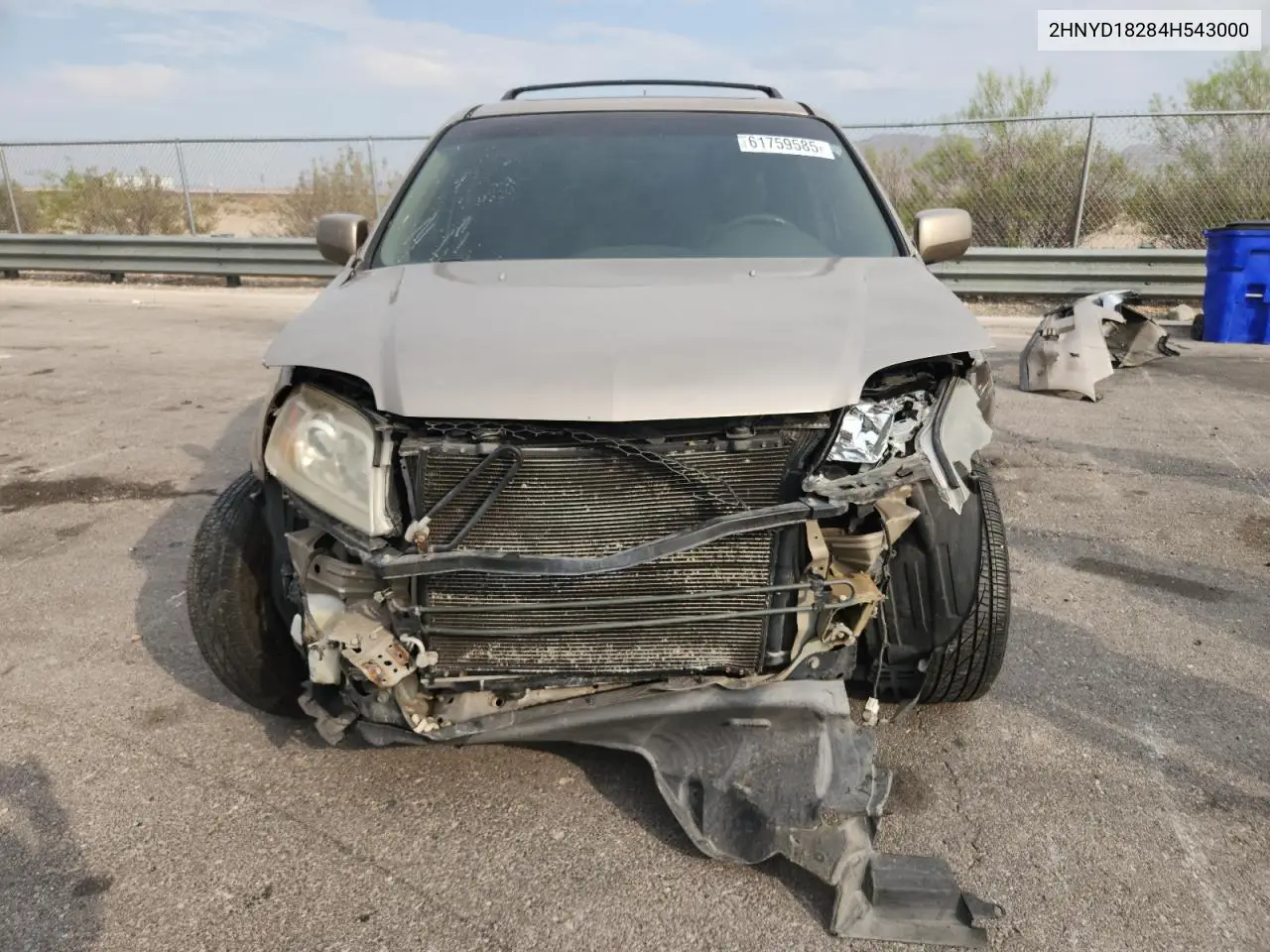 2004 Acura Mdx VIN: 2HNYD18284H543000 Lot: 61759585