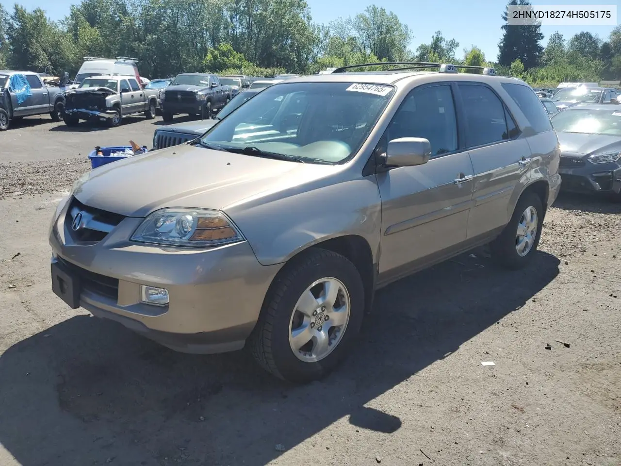 2004 Acura Mdx VIN: 2HNYD18274H505175 Lot: 62954765