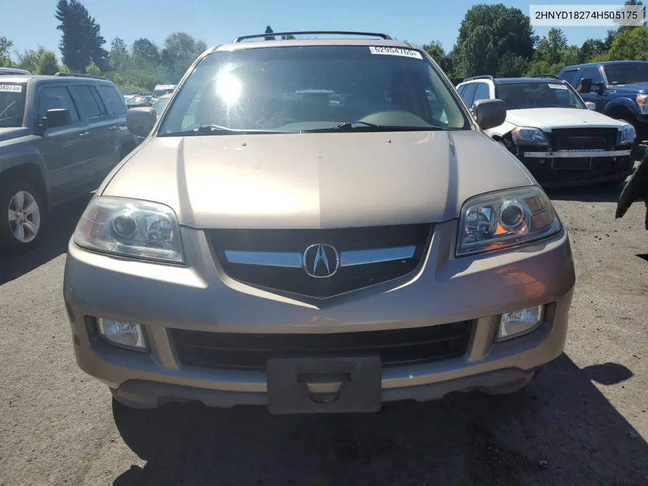2004 Acura Mdx VIN: 2HNYD18274H505175 Lot: 62954765