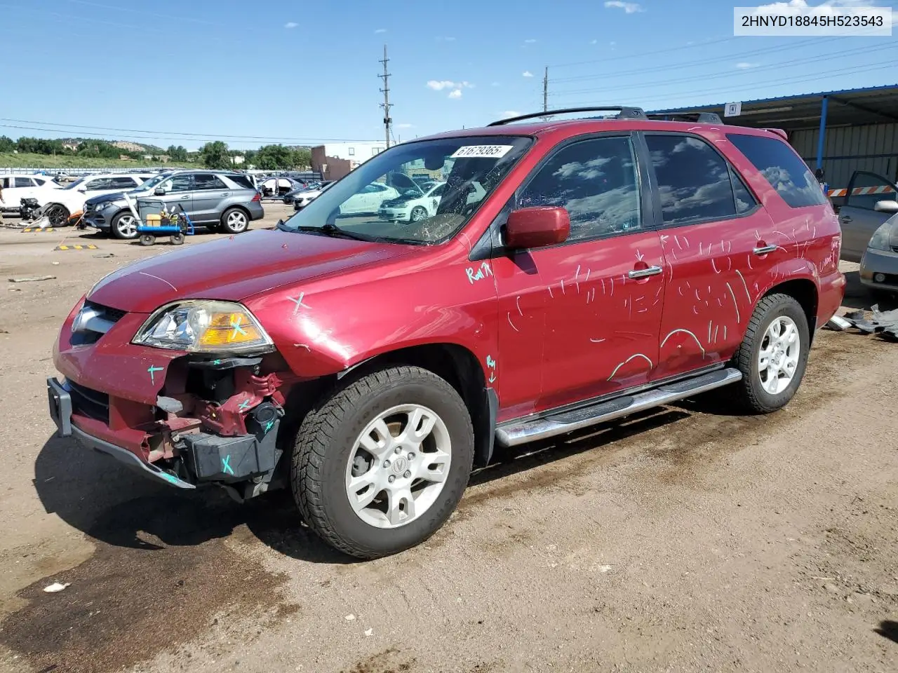 2005 Acura Mdx Touring VIN: 2HNYD18845H523543 Lot: 61679365