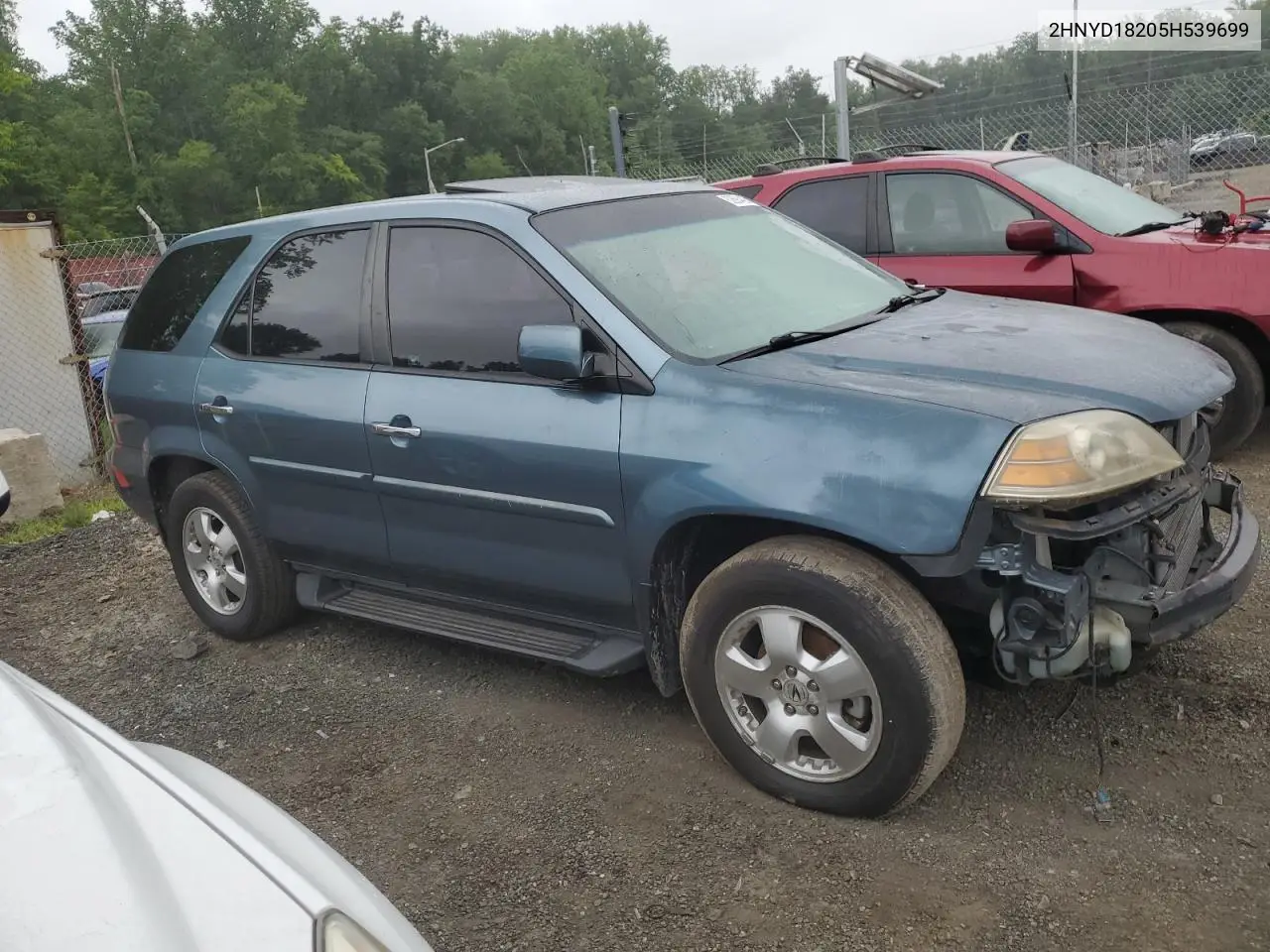 2005 Acura Mdx VIN: 2HNYD18205H539699 Lot: 62694425