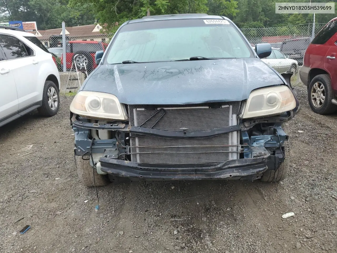 2005 Acura Mdx VIN: 2HNYD18205H539699 Lot: 62694425