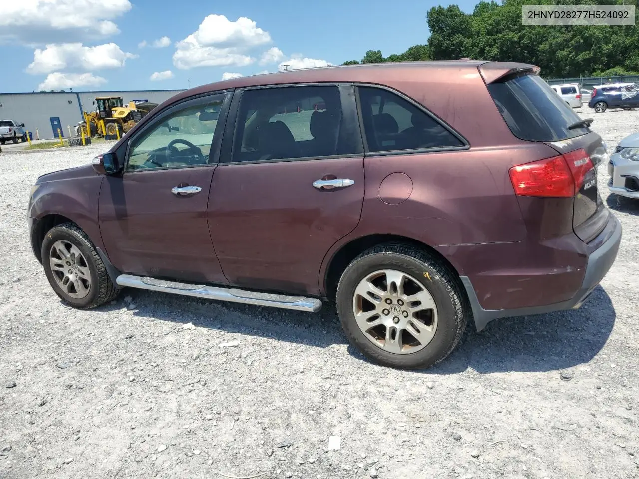 2007 Acura Mdx VIN: 2HNYD28277H524092 Lot: 61747725