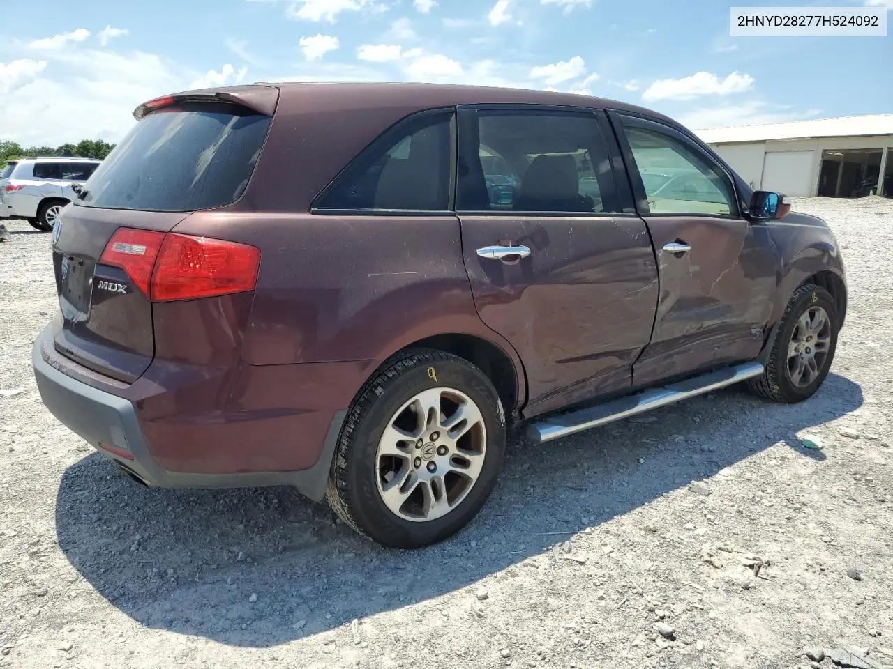 2007 Acura Mdx VIN: 2HNYD28277H524092 Lot: 61747725