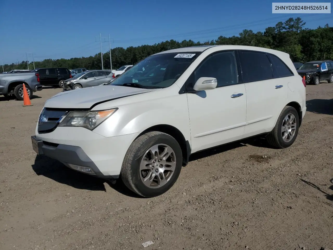 2008 Acura Mdx VIN: 2HNYD28248H526514 Lot: 53207155