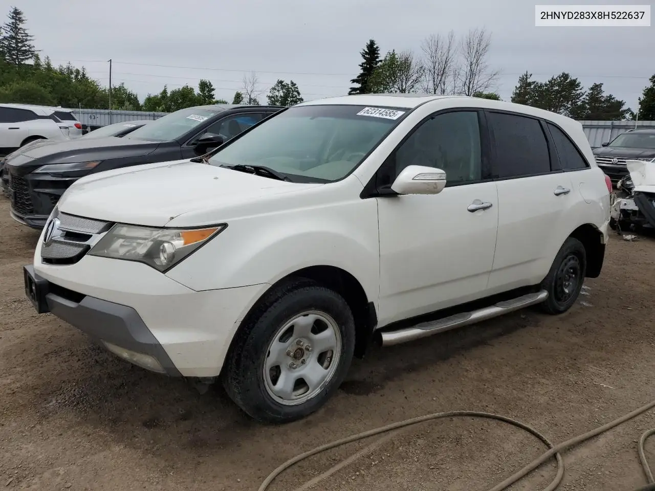 2008 Acura Mdx Technology VIN: 2HNYD283X8H522637 Lot: 62314585