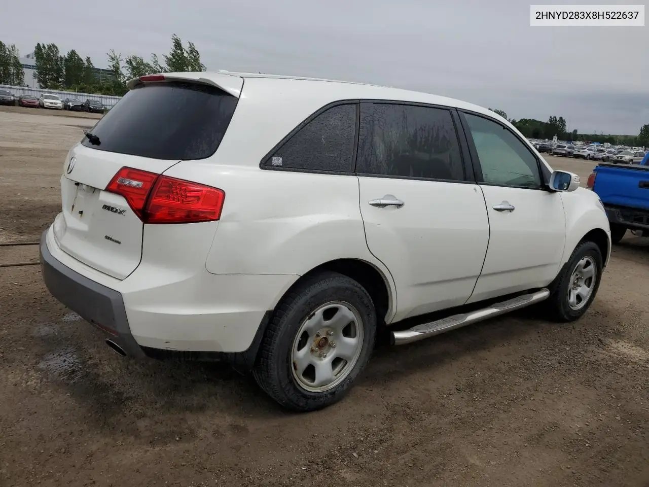 2008 Acura Mdx Technology VIN: 2HNYD283X8H522637 Lot: 62314585