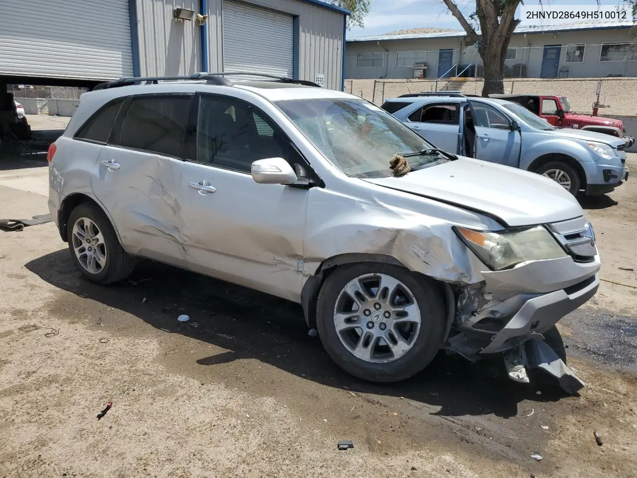 2009 Acura Mdx Technology VIN: 2HNYD28649H510012 Lot: 59122045