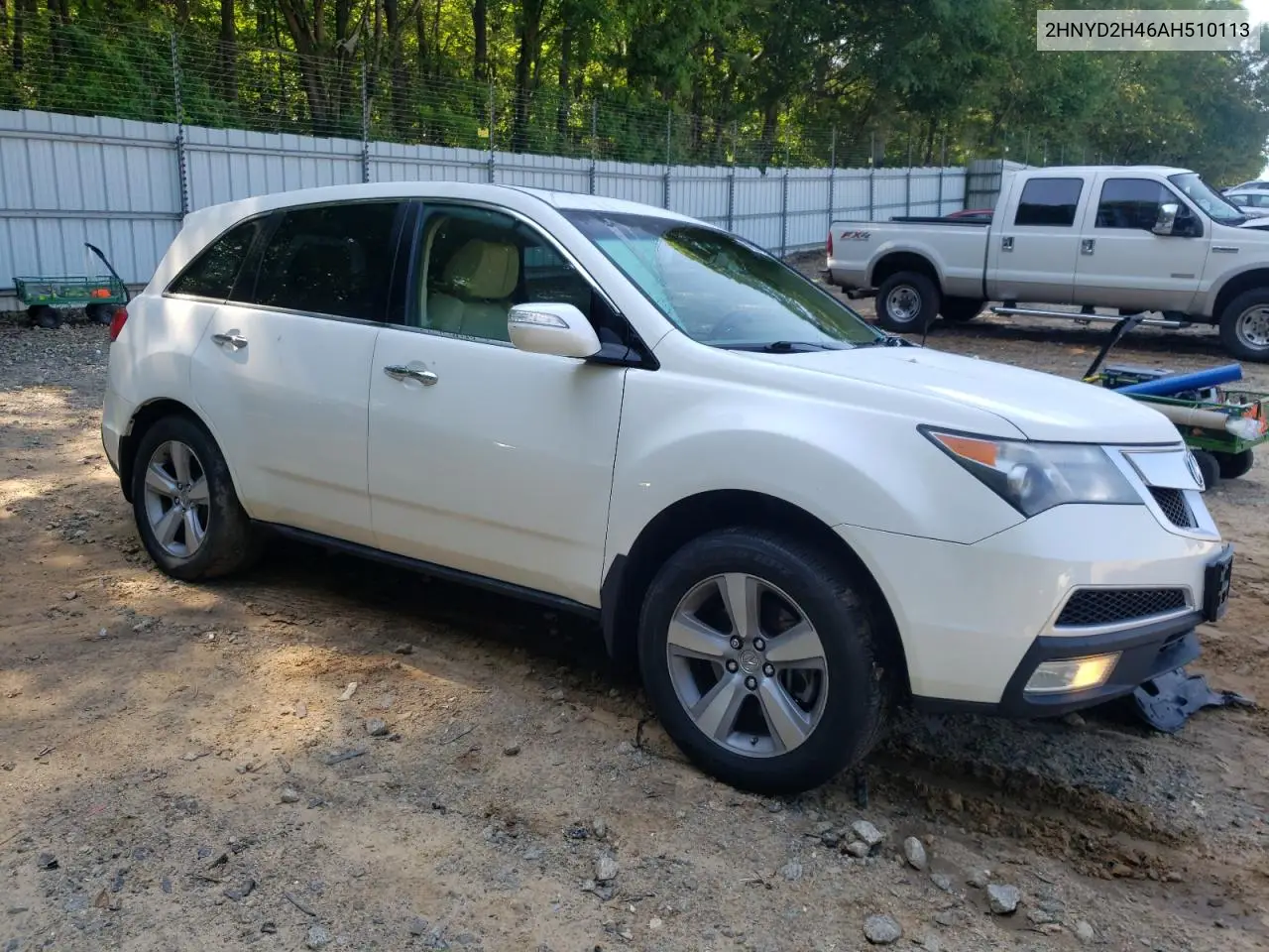 2010 Acura Mdx Technology VIN: 2HNYD2H46AH510113 Lot: 59907885