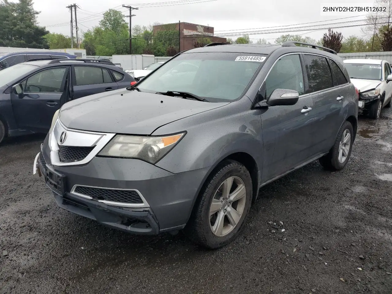2011 Acura Mdx VIN: 2HNYD2H27BH512632 Lot: 55914485