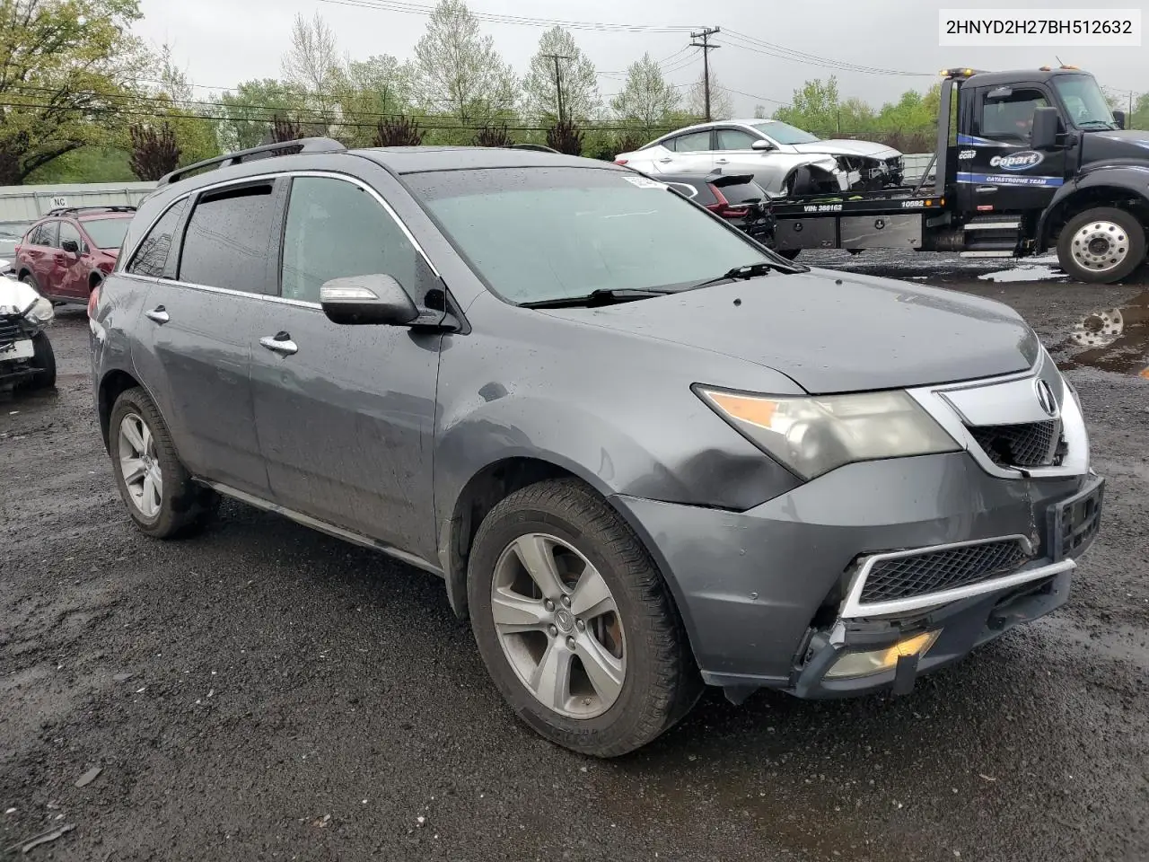 2011 Acura Mdx VIN: 2HNYD2H27BH512632 Lot: 55914485