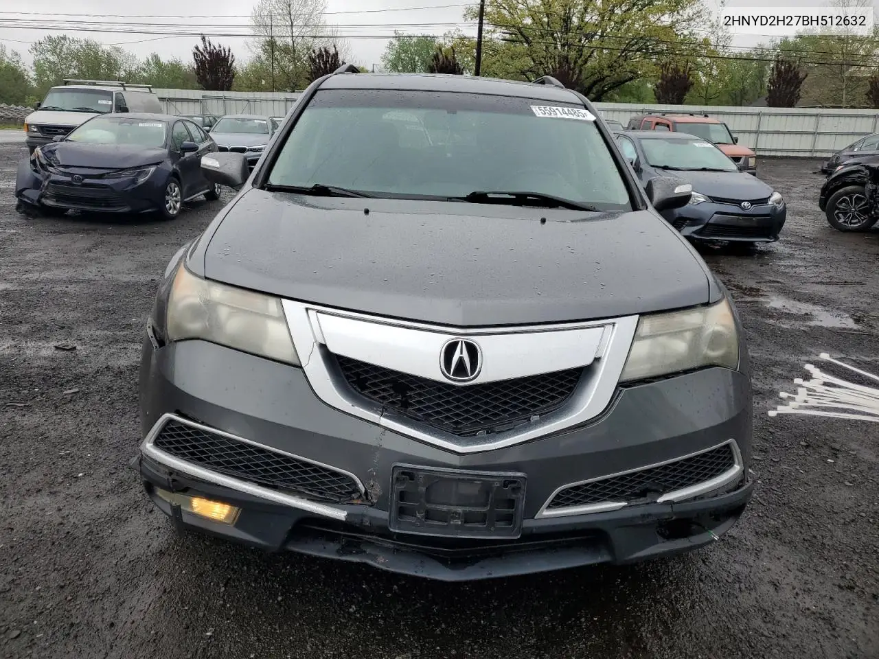 2011 Acura Mdx VIN: 2HNYD2H27BH512632 Lot: 55914485