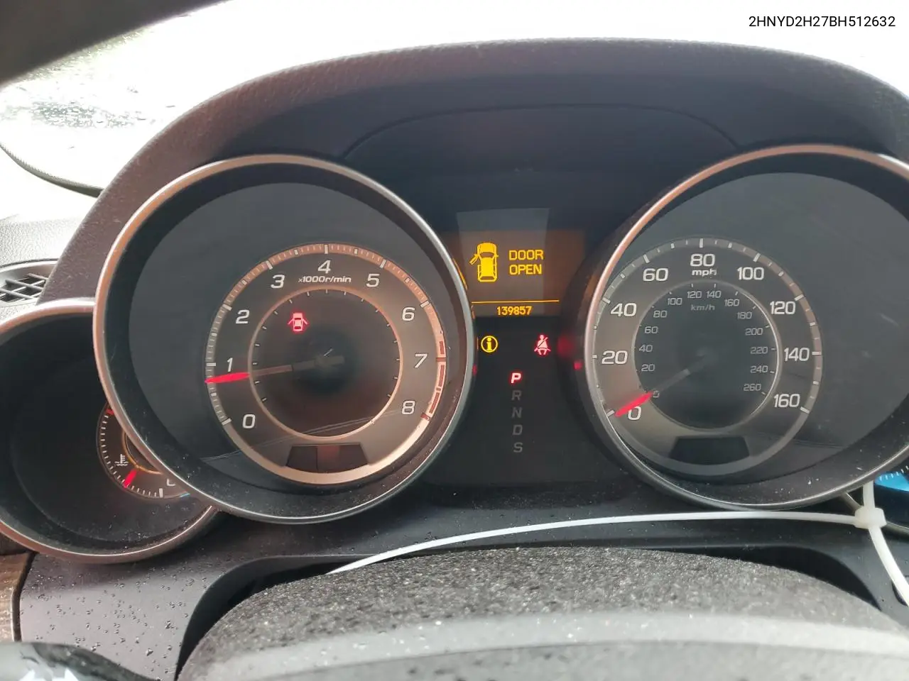 2011 Acura Mdx VIN: 2HNYD2H27BH512632 Lot: 55914485