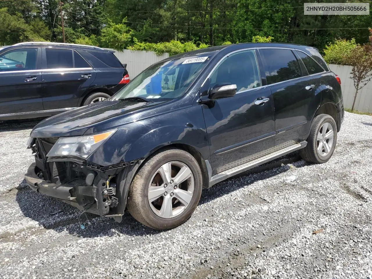 2011 Acura Mdx VIN: 2HNYD2H20BH505666 Lot: 56419005
