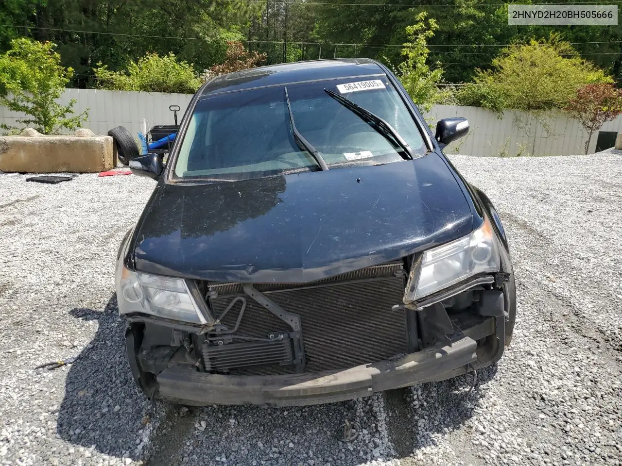 2011 Acura Mdx VIN: 2HNYD2H20BH505666 Lot: 56419005