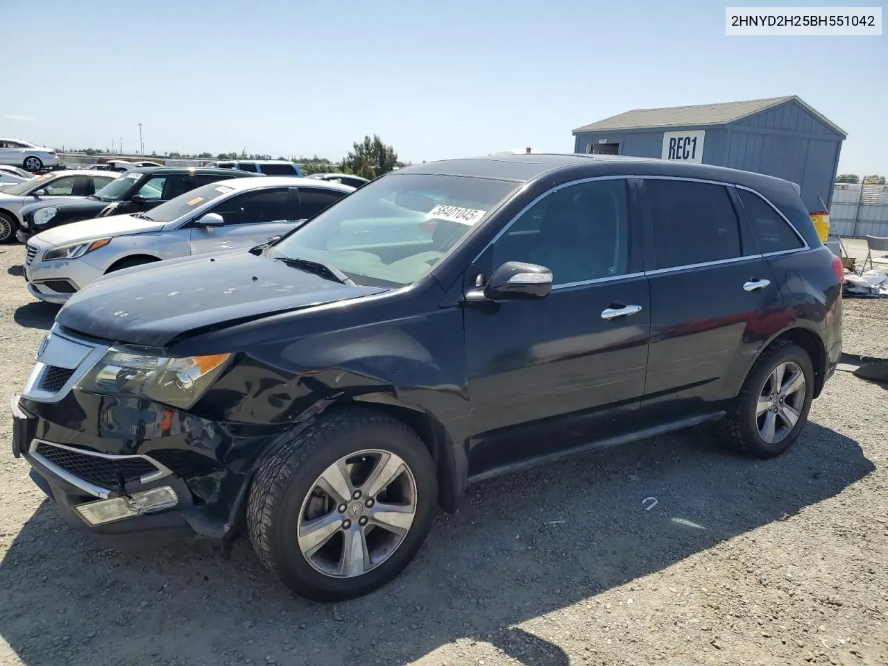 2011 Acura Mdx VIN: 2HNYD2H25BH551042 Lot: 58401045