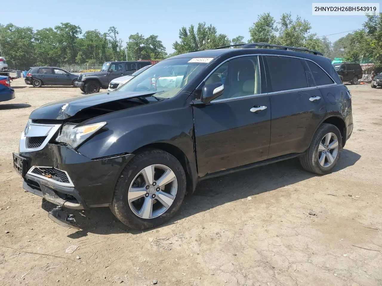 2011 Acura Mdx VIN: 2HNYD2H26BH543919 Lot: 61949325