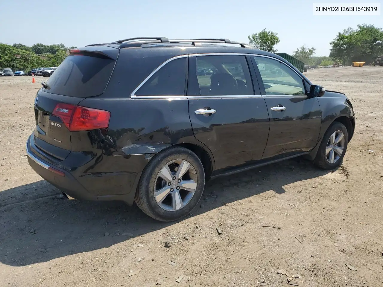 2011 Acura Mdx VIN: 2HNYD2H26BH543919 Lot: 61949325