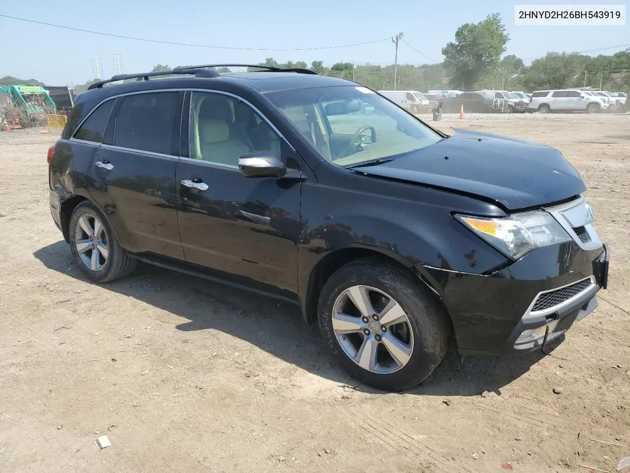 2011 Acura Mdx VIN: 2HNYD2H26BH543919 Lot: 61949325