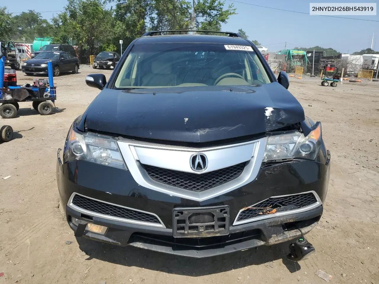 2011 Acura Mdx VIN: 2HNYD2H26BH543919 Lot: 61949325