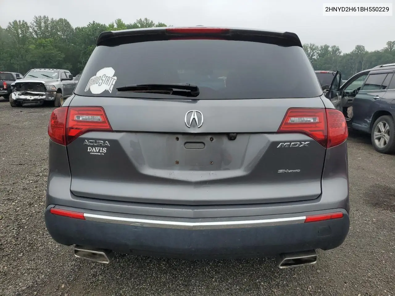 2011 Acura Mdx Technology VIN: 2HNYD2H61BH550229 Lot: 62960555